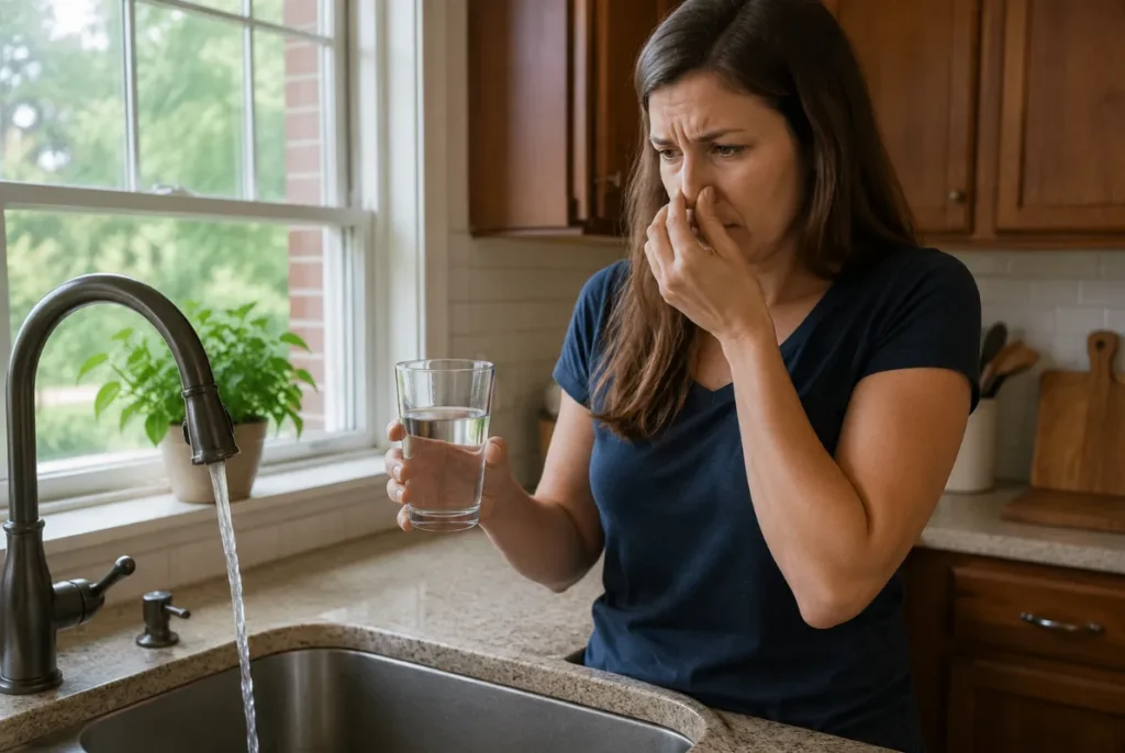 Homeowner noticing a rotten-egg smell from private well water